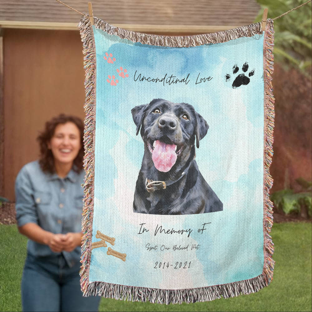Forever in Our Hearts – Personalized Dog Memorial Blanket