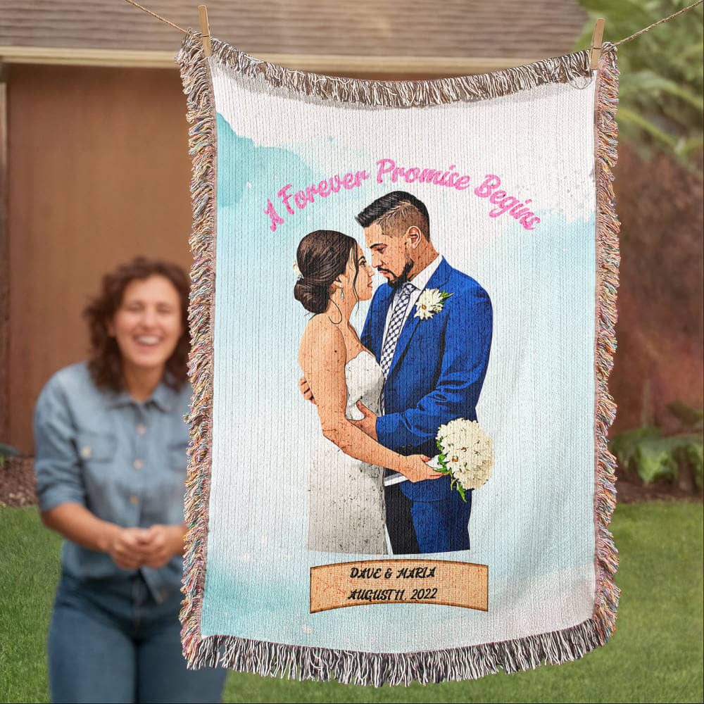 Happily Ever After – Personalized Wedding Blanket for Couples