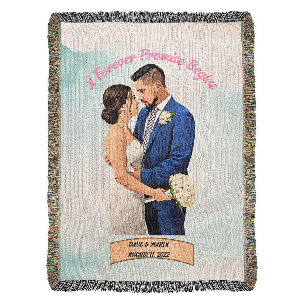 Happily Ever After – Personalized Wedding Blanket for Couples