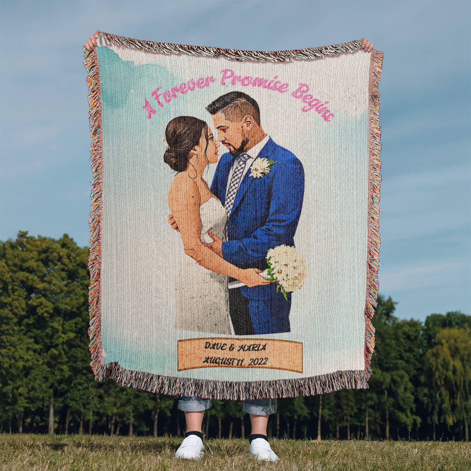 Happily Ever After – Personalized Wedding Blanket for Couples