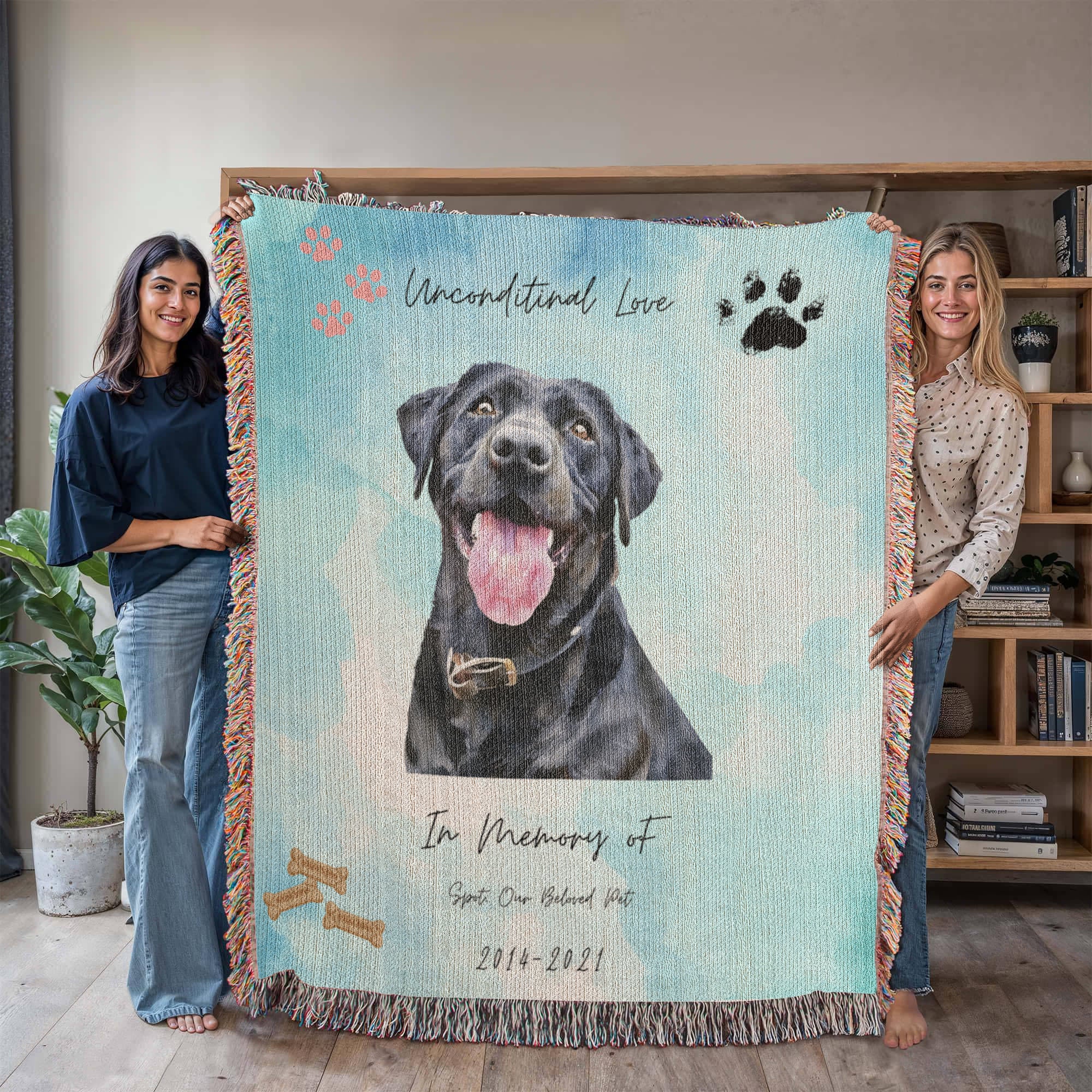 Forever in Our Hearts – Personalized Dog Memorial Blanket