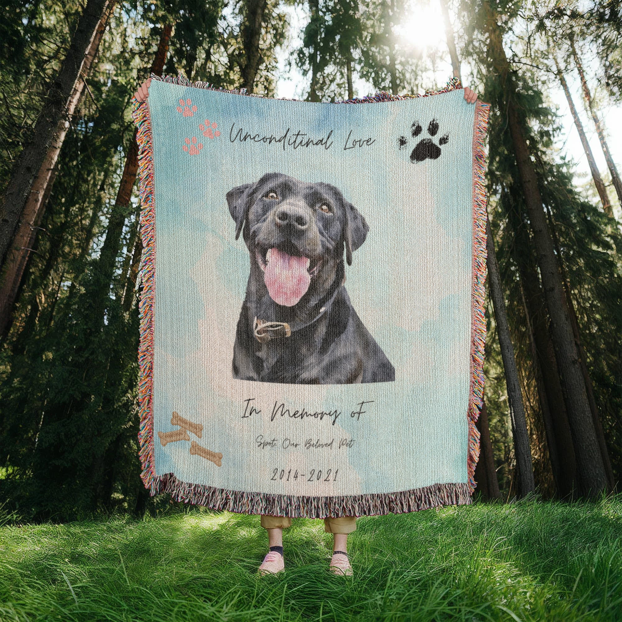 Forever in Our Hearts – Personalized Dog Memorial Blanket