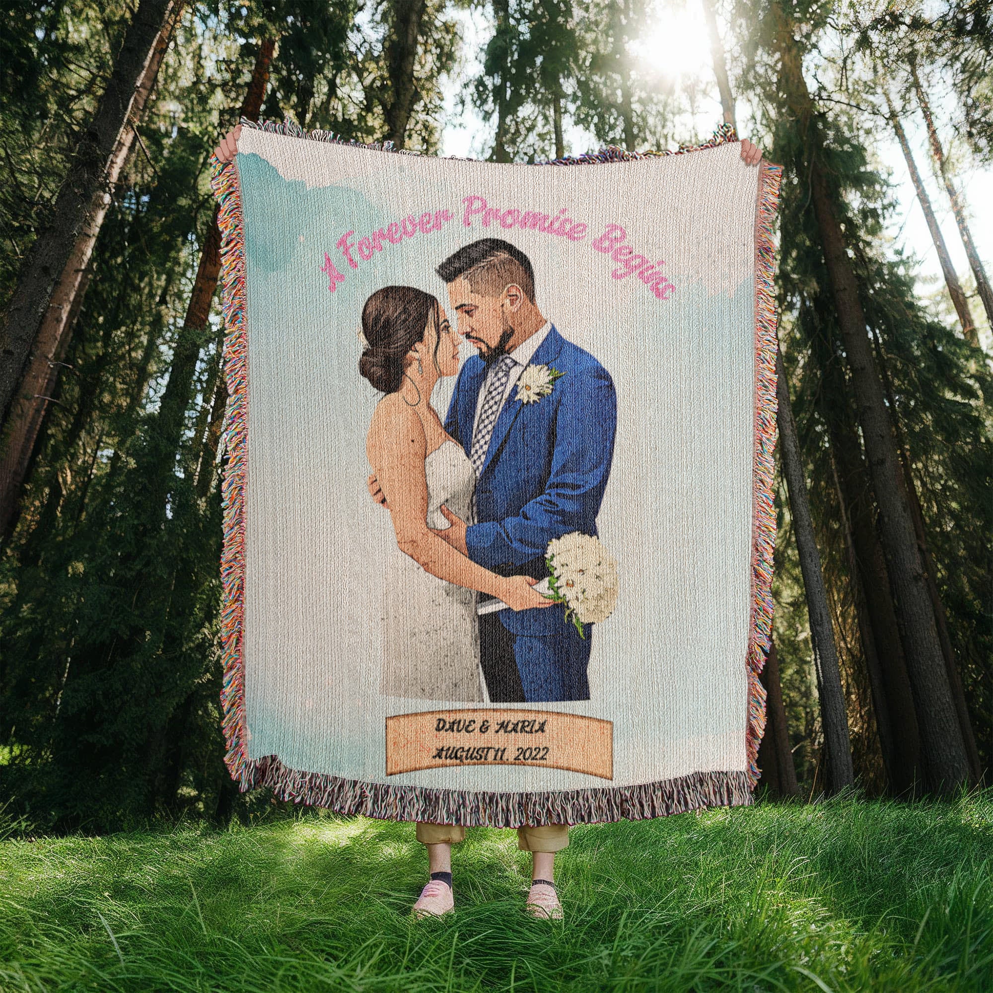 Happily Ever After – Personalized Wedding Blanket for Couples