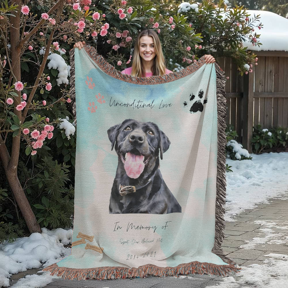 Forever in Our Hearts – Personalized Dog Memorial Blanket