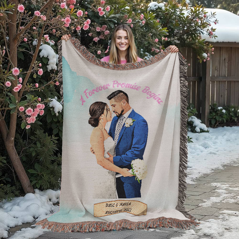 Happily Ever After – Personalized Wedding Blanket for Couples