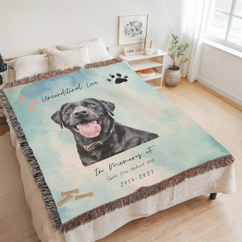 Forever in Our Hearts – Personalized Dog Memorial Blanket