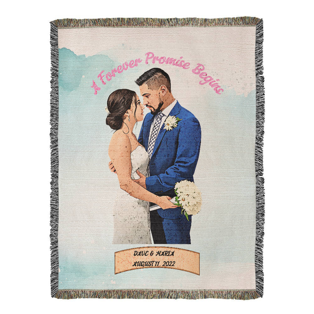 Happily Ever After – Personalized Wedding Blanket for Couples